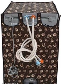 DREAM CURE Portable Washing Machine Brown Color Printed PVC Cover,Top Load Waher Dryer Cover Water Proof , Full Automatic /Wheel Washing Machine Cover For 6 Kg Cover - 6 Kg, PVC, Cover, Pack of 1